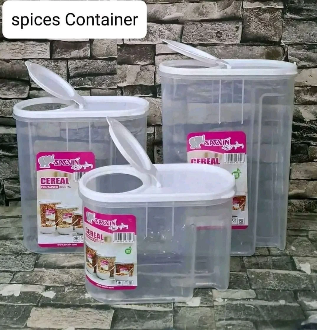 Sacvin 3-in-1 Airtight Cereal Container Set – Food Storage Dispensers for Rice, Beans & Grains (BPA-Free, Space-Saving Kitchen Organizer)