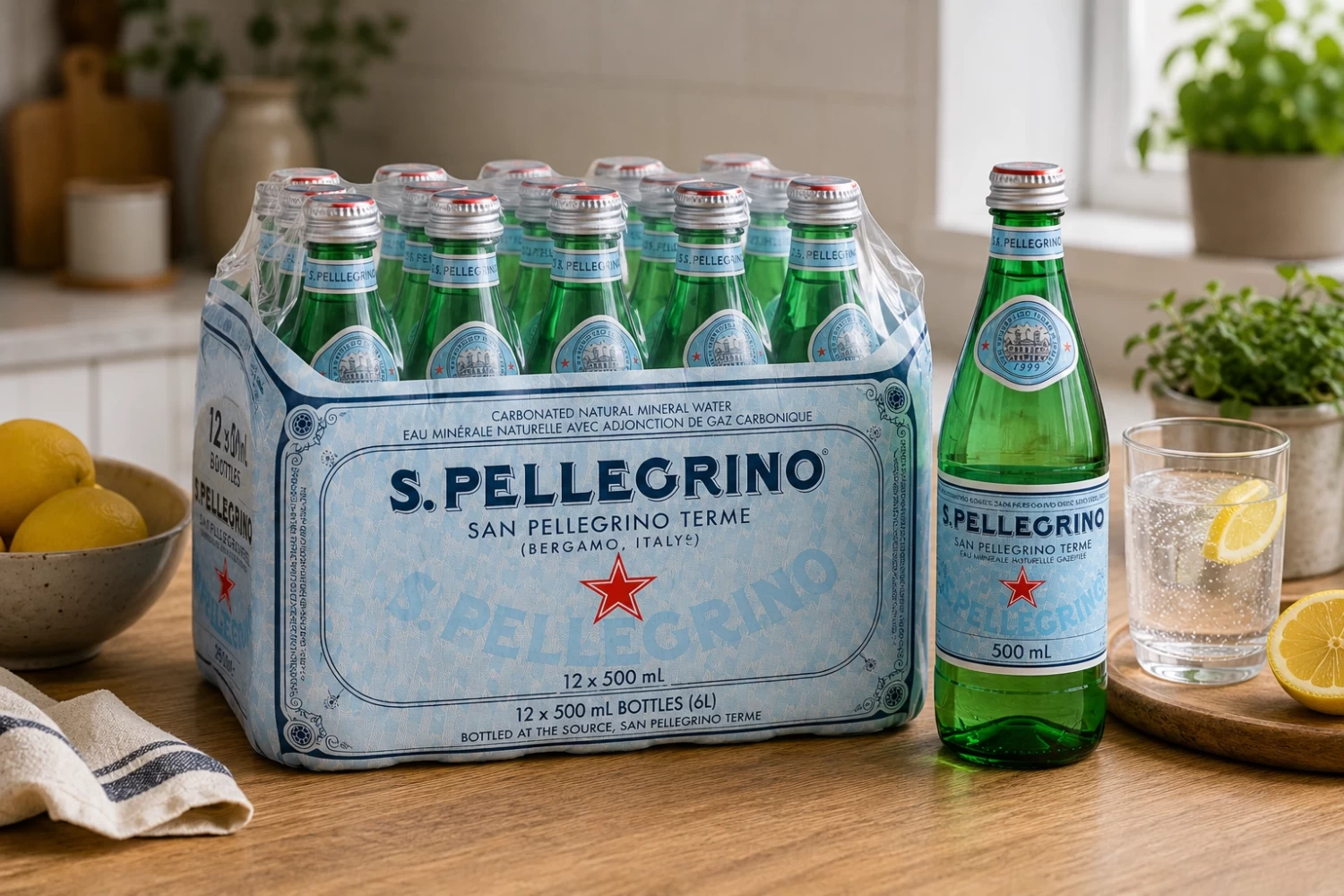 San Pellegrino Sparkling Natural Mineral Water 500ml (Pack of 12) – Premium Italian Sparkling Water in Lagos Nigeria