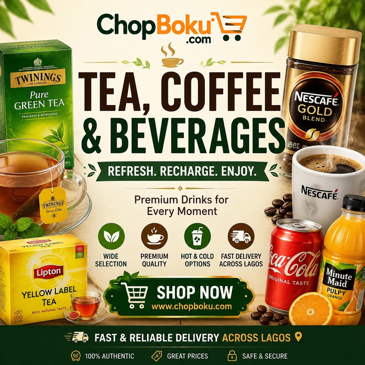 Tea, Coffee and Beverages