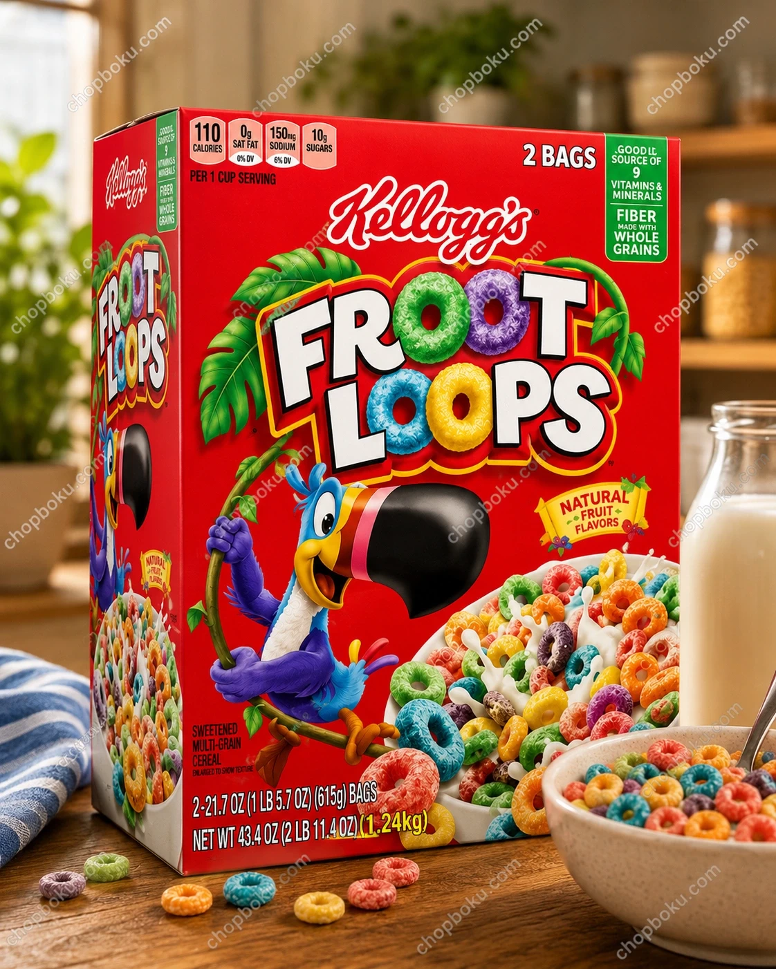 Kellogg's Froot Loops 1.24kg (2 Bags)