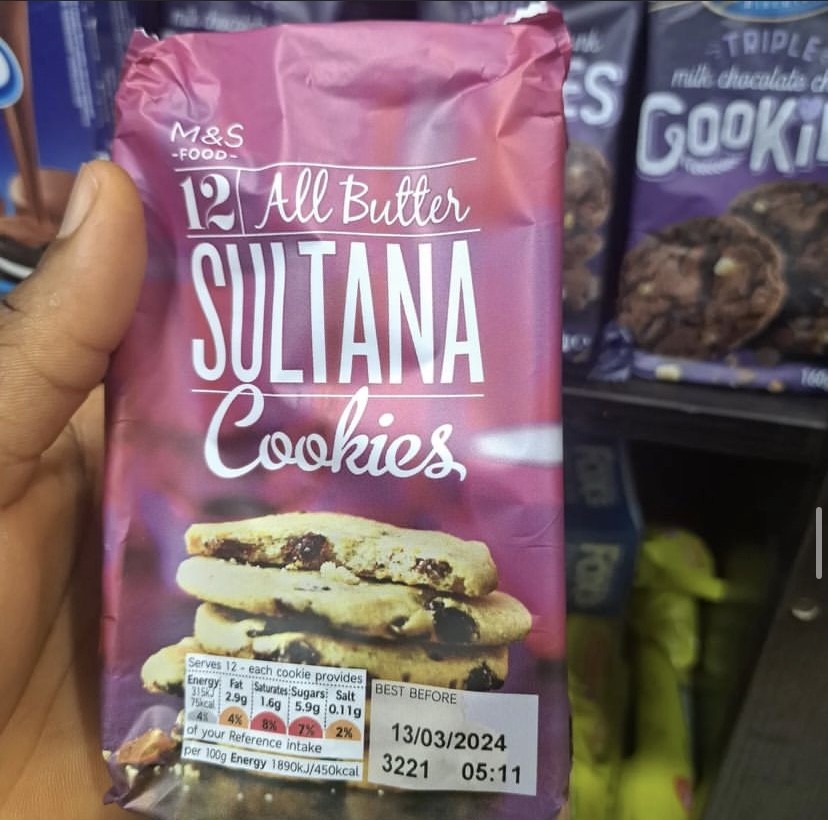 M&S  All Butter SULTANA Cookies