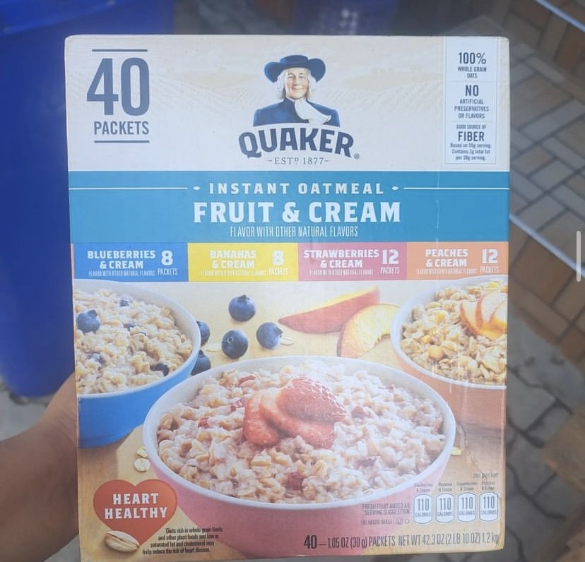 QUAKER INSTANT OATMEAL FRUIT & CREAM