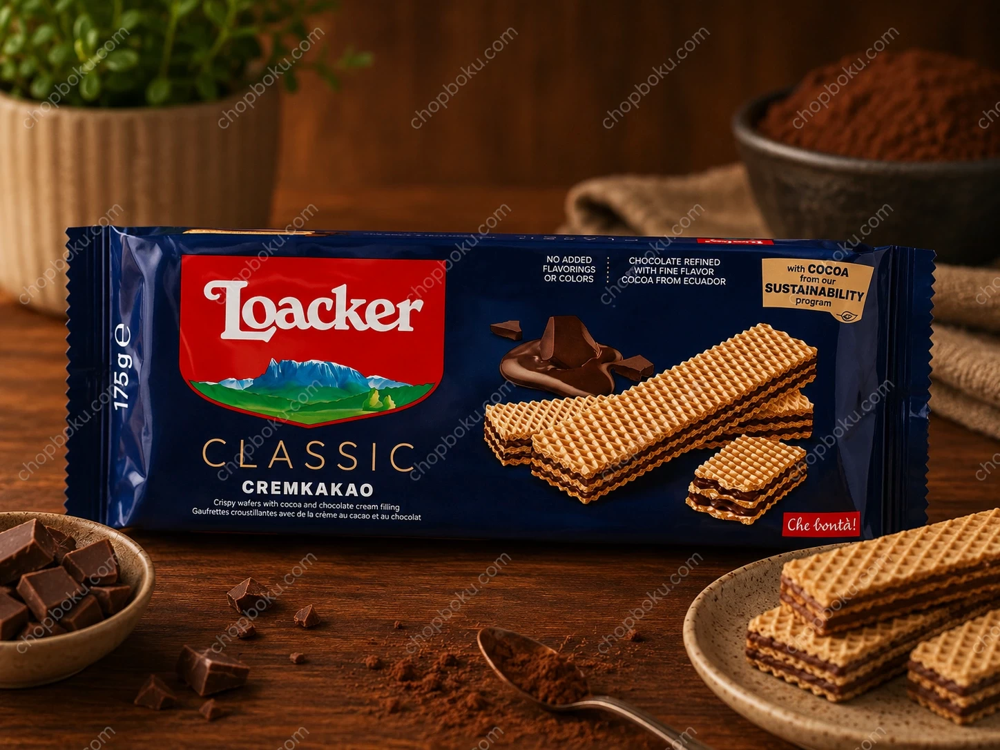 Loacker Classic Cremkakao Chocolate Wafer Biscuits 175g – Premium Italian Wafers in Lagos Nigeria