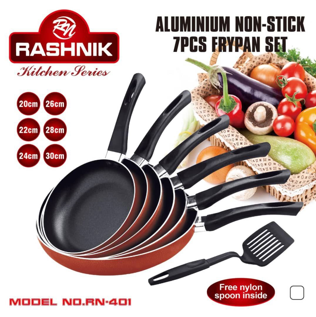 RASHNIK Aluminum Non-stick 7pcs fry pan set