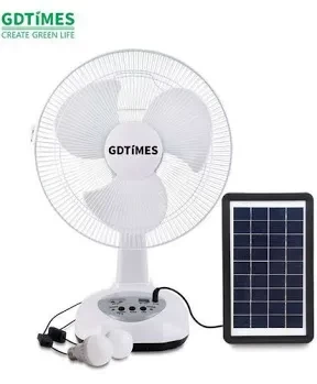 GDTimes rechargeable solar table fan