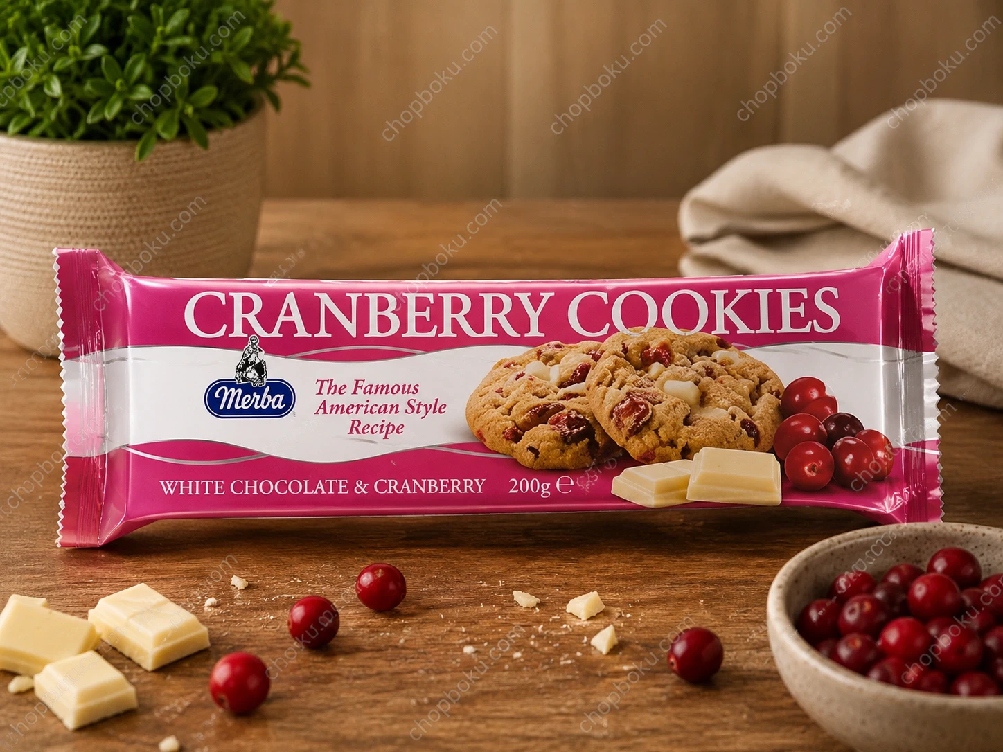 Merba Cranberry White Chocolate Cookies 200g – Premium Dutch Imported Cookies in Lagos Nigeria