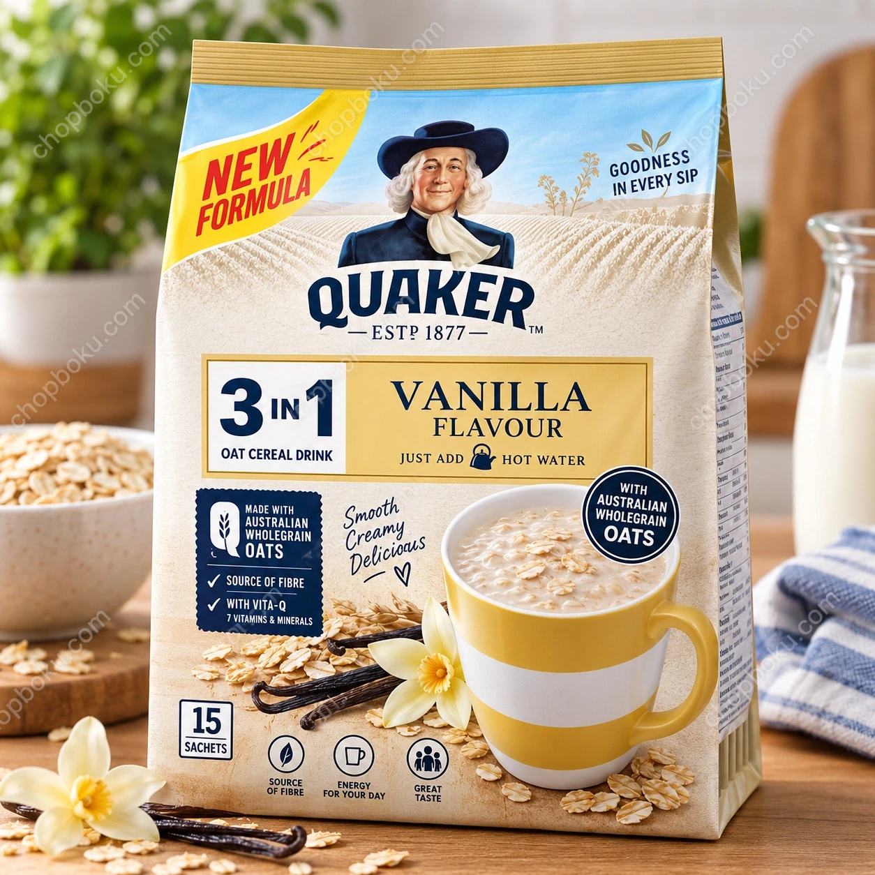 Quaker Oatmeal 3-in-1 Vanilla 300g