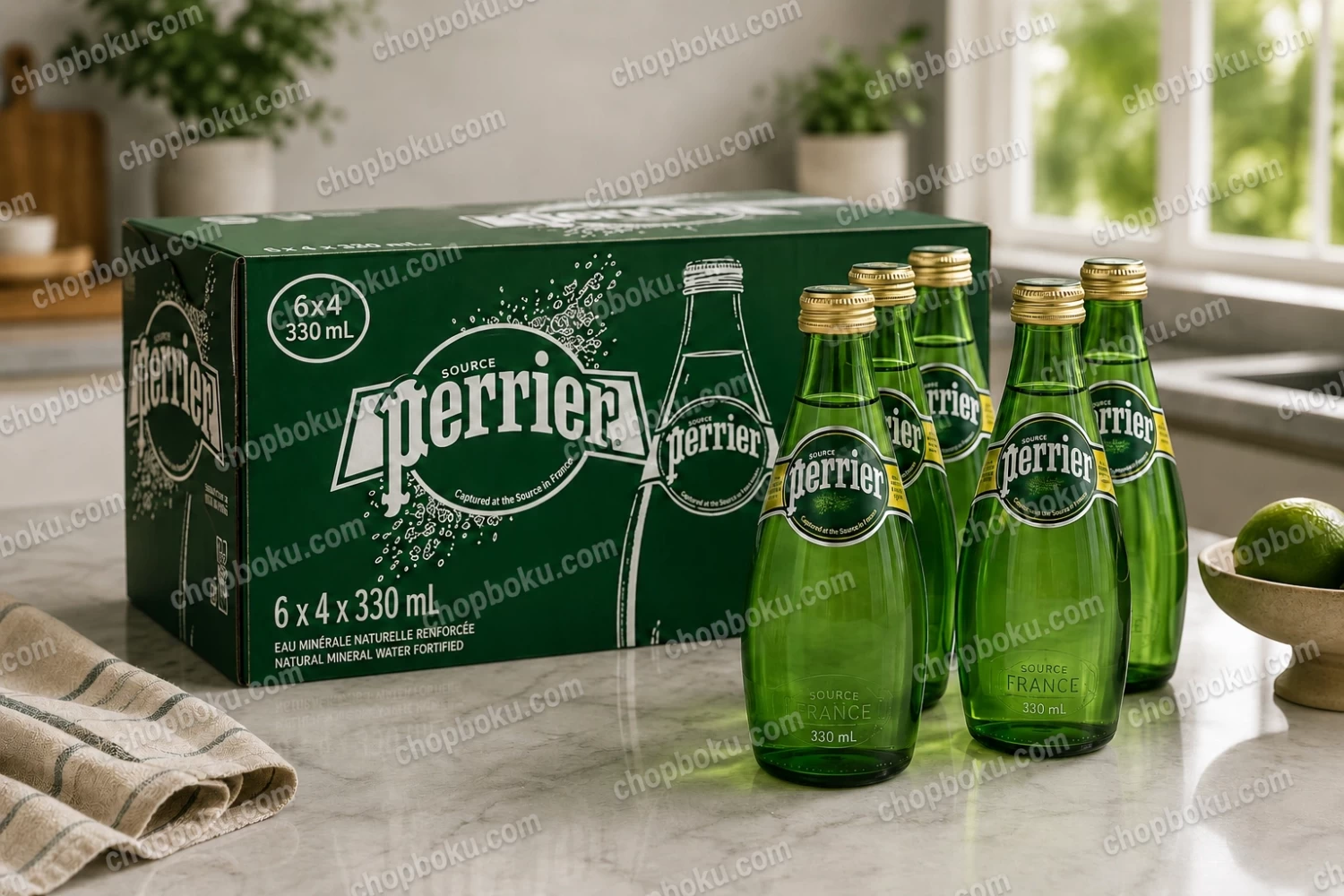Perrier Sparkling Natural Mineral Water 330ml (24 Cans) – Premium French Sparkling Water in Lagos Nigeria