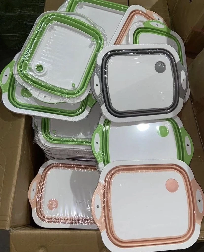 3-in-1 Foldable Kitchen Cutting Board with Colander & Storage Tray – Multifunction Chopping Board for Fruits, Vegetables & Meat