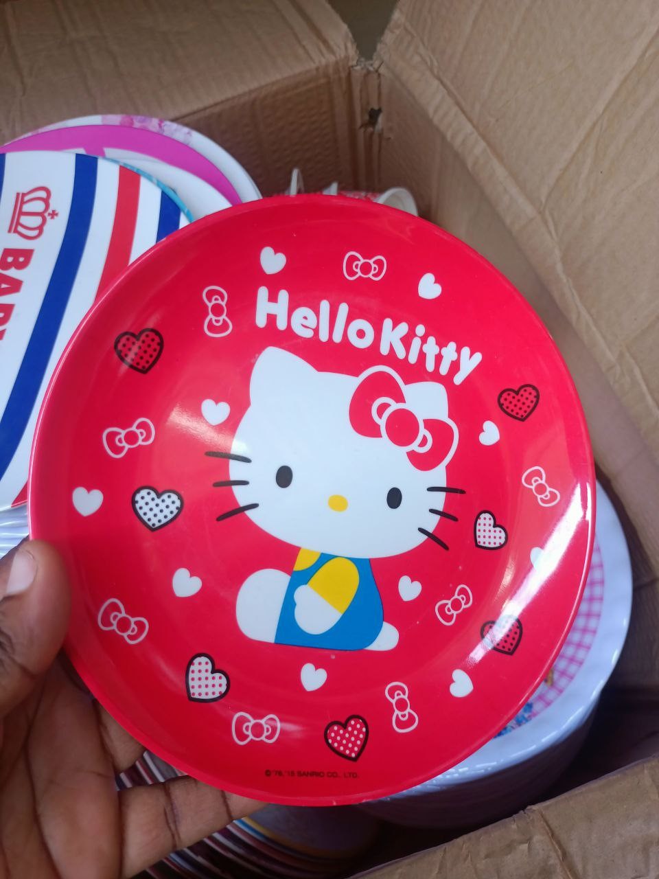 Kids melanine character flat plate-3pcs